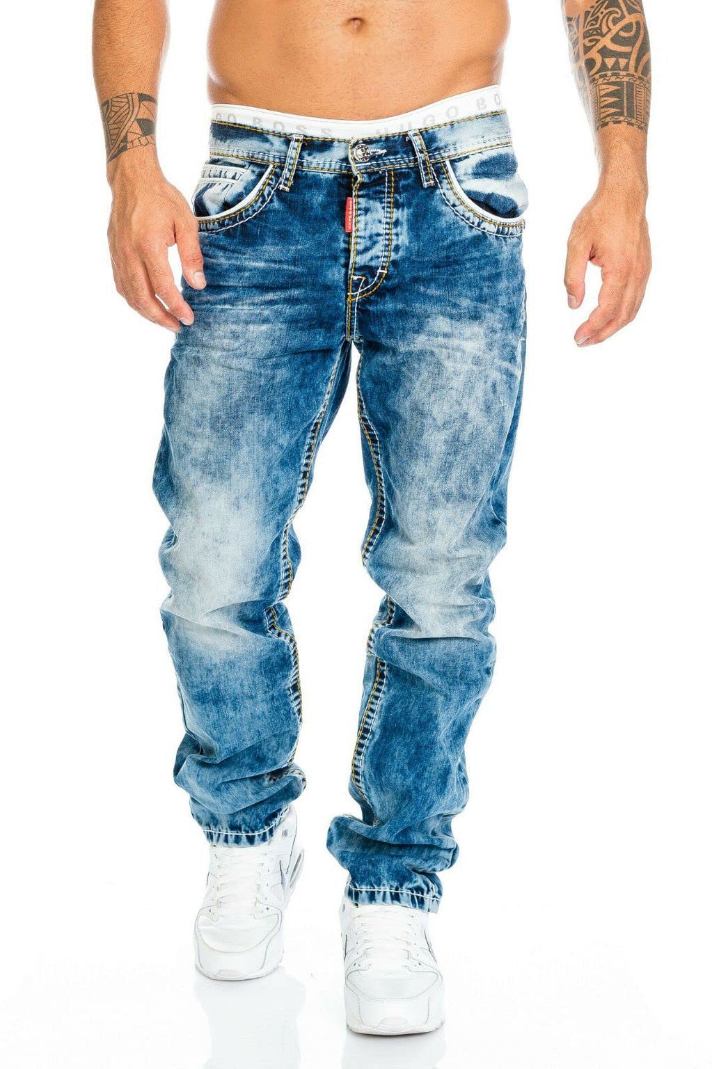 Cipo & Baxx Herren Jeans Hose mit Nähten
