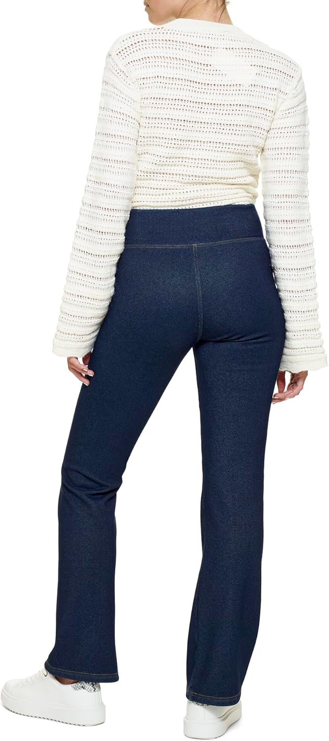 HUE Womens Plush Lined Warm & Cozy Denim Leggings - Image 2