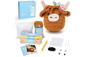 Crochet Kit for Beginners: Create Wobbly Highland Cow Amigurumi Cuddlies