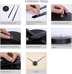Lafocuse 24 Meatl Silent Grande Noire de pouce DIY Horloges murales pour la décoration maison, Horloge Murale Horloge murale décorative pour le salon chambre bureau, batterie de cuisine horloge avec les mains et le mécanisme