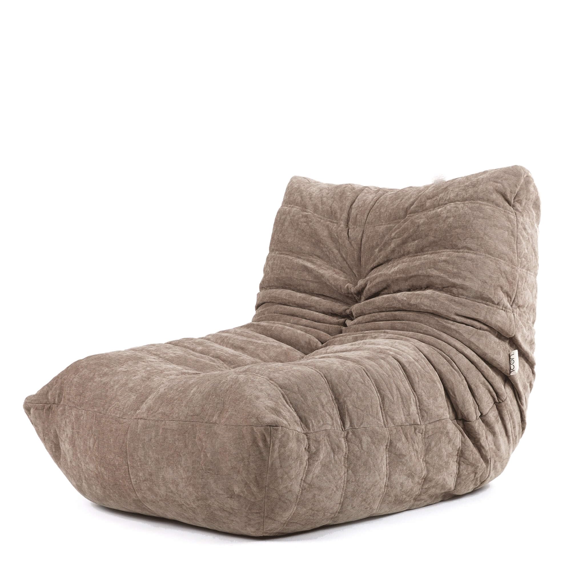 Icon Enzo Chaise de Sol, Tissu Chenille, Gros Pouf avec Remplissage, Fauteuil Pouf, Fauteuil Salon Confortable, Chaise Chambre, Meuble Salon, Beige
