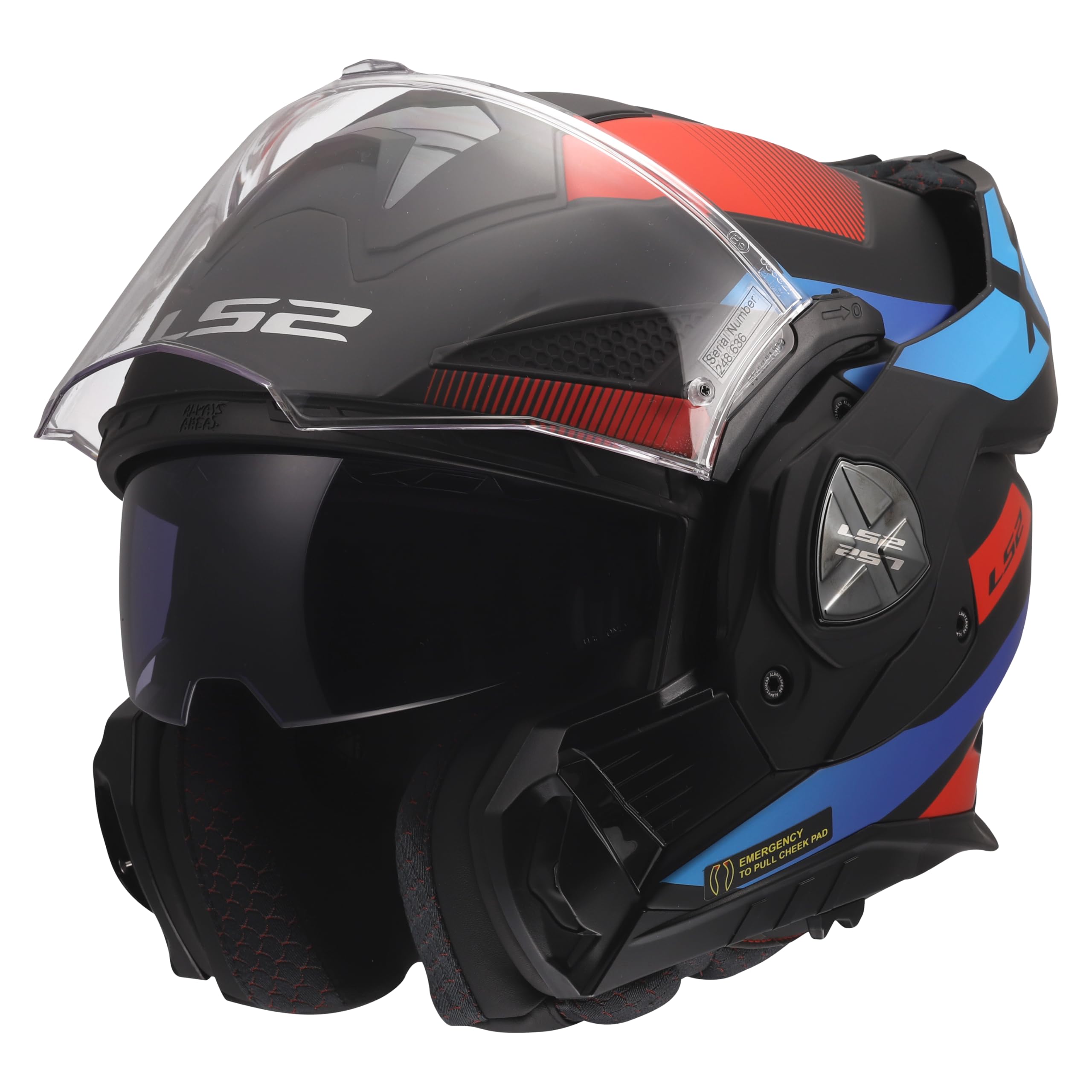 LS2, Casco Moto Modulare ADVANT X NOVA Black Red Blue, XL