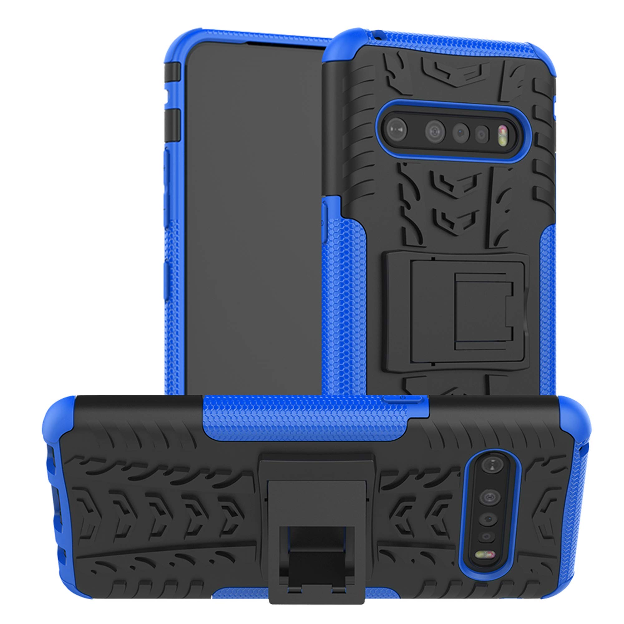 LiuShanCompatible with LG V60 ThinQ case,Shockproof Heavy Duty Combo Hybrid Rugged Dual Layer Grip Protection Cover with Kickstand For LG V60 ThinQ 5G Smartphone (Not fit LG V50),Blue