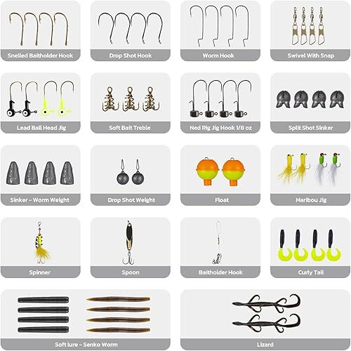 Miniatura 7 de Calamus T1 Combo telescópico de caña de pescar y carrete, juego de equipo de pesca listo para usar con línea de pesca, kits de señuelos y accesorios