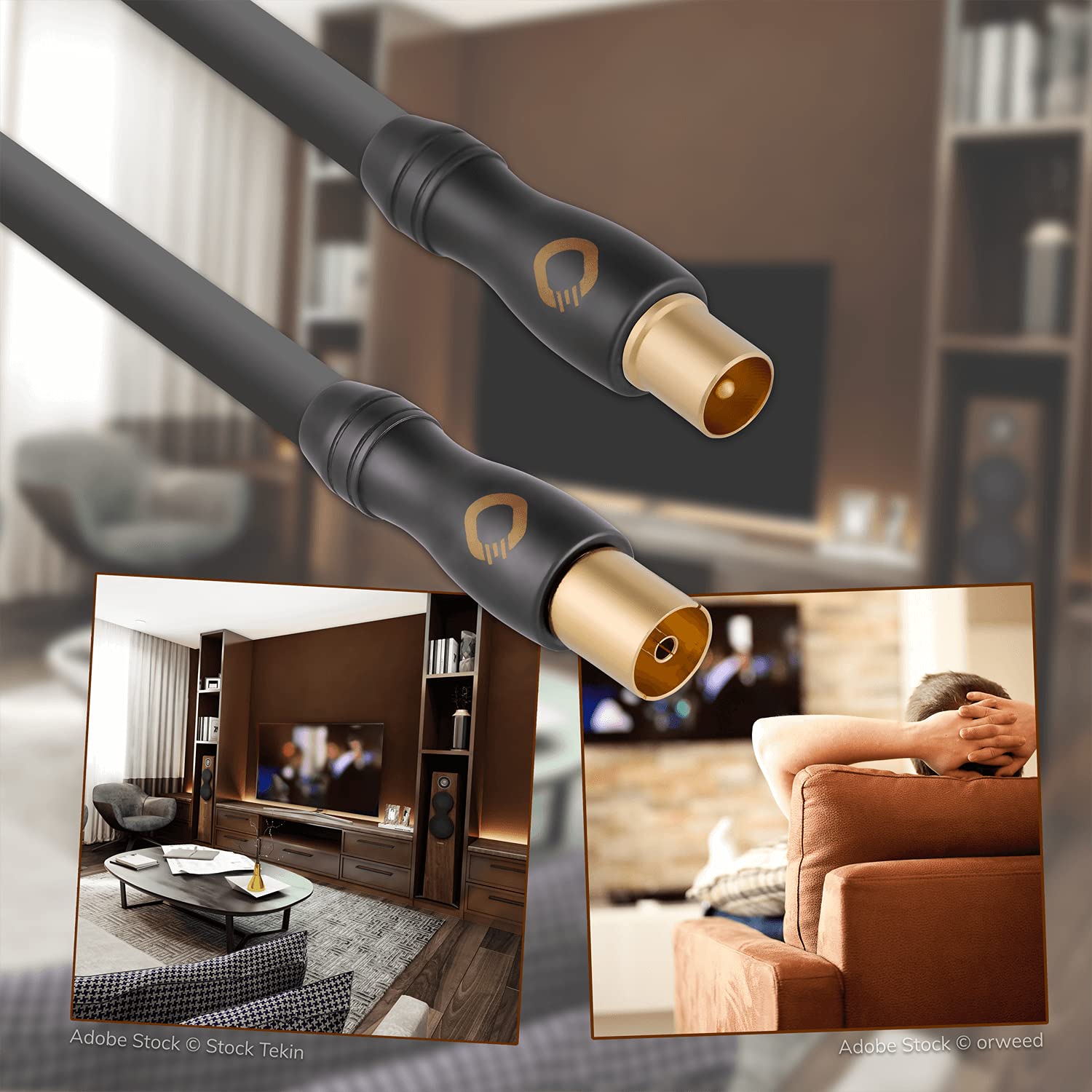 Oehlbach Transmission Shift HD - Cavo coassiale 4K UltraHD per TV, radio, TV via cavo, HDTV, schermo 4 m, colore: antracite