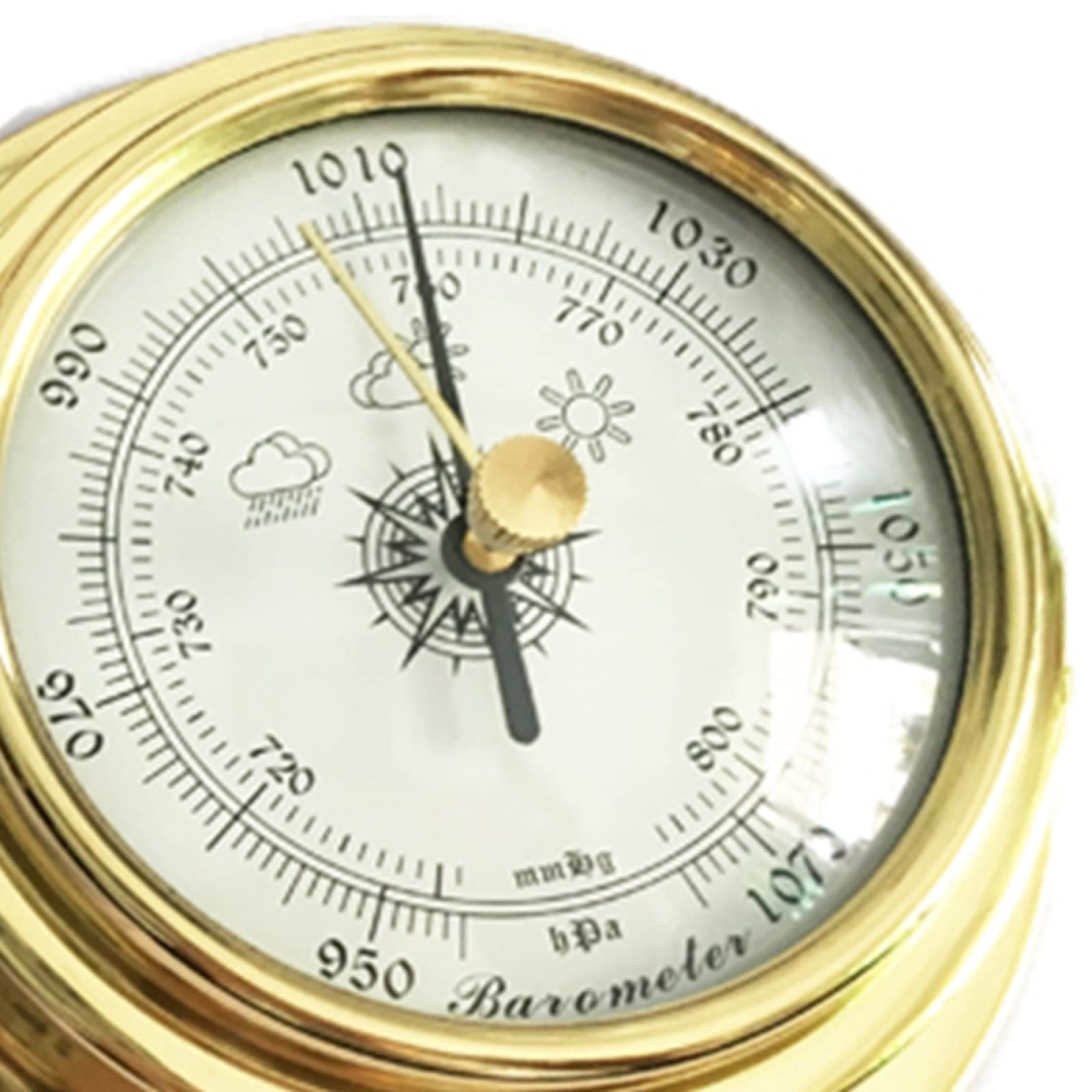 Barometri a barometro da Parete per barometro Domestico Stazione meteorologica in Ottone per Esterni Stazione meteorologica Multifunzionale per Uso Domestico Barometro aneroide,Oro