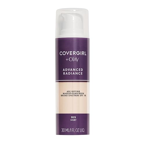 COVERGIRL Advanced Radiance Age Defying Foundation, base líquida, 1.0 onzas líquidas, fórmula antienvejecimiento, antiedad, cobertura para construir