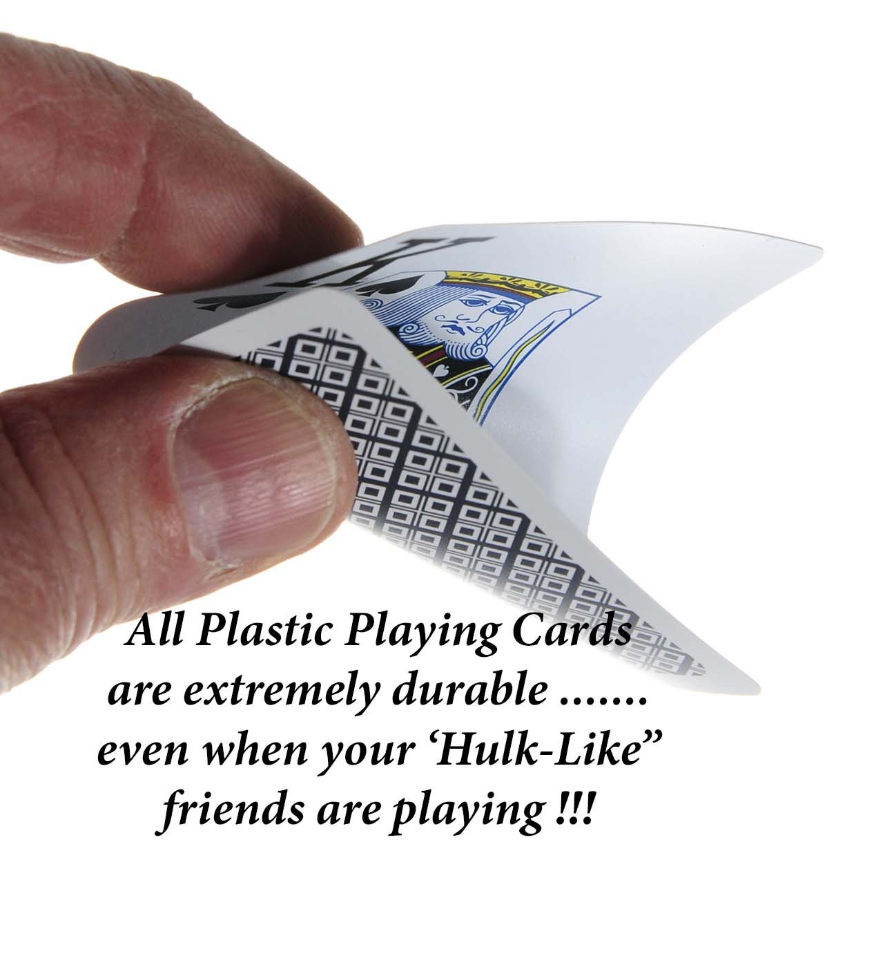 Queen Deluxe Plastic Playing Cards With Large Numbers Bundle Of 4 
