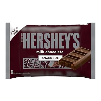 HERSHEY'S Milk Chocolate Snack Size, Candy Jumbo Bag, 19.8 oz