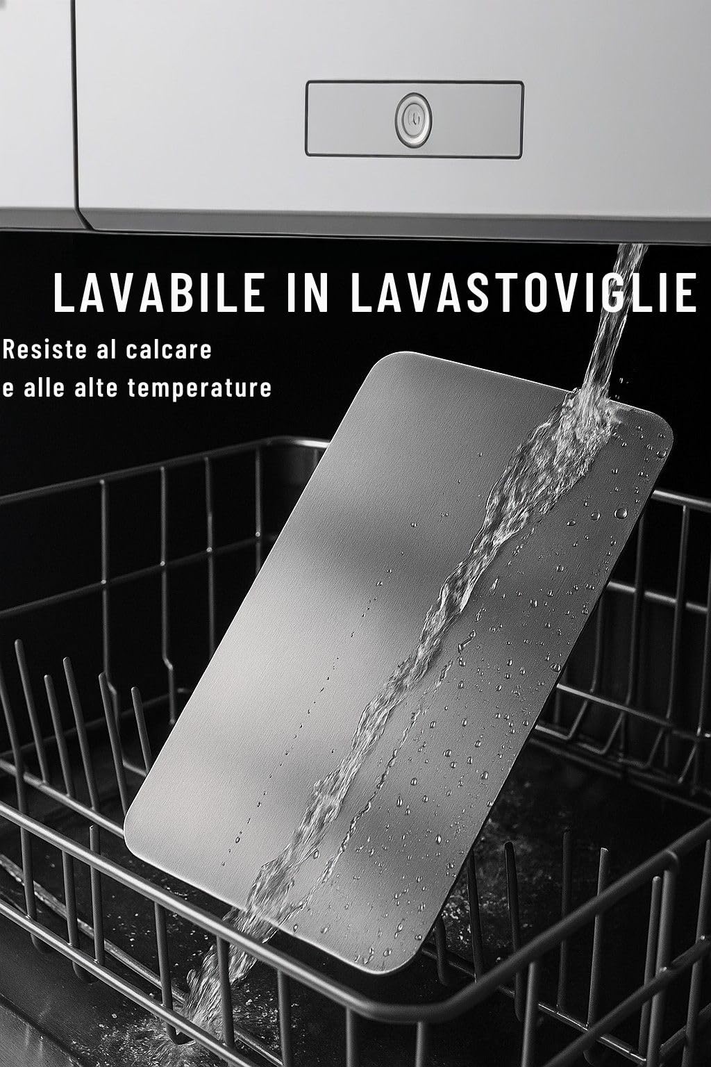 AZZAR Tagliere In Acciaio Inox Alimentare 304 con Righello 15 cm