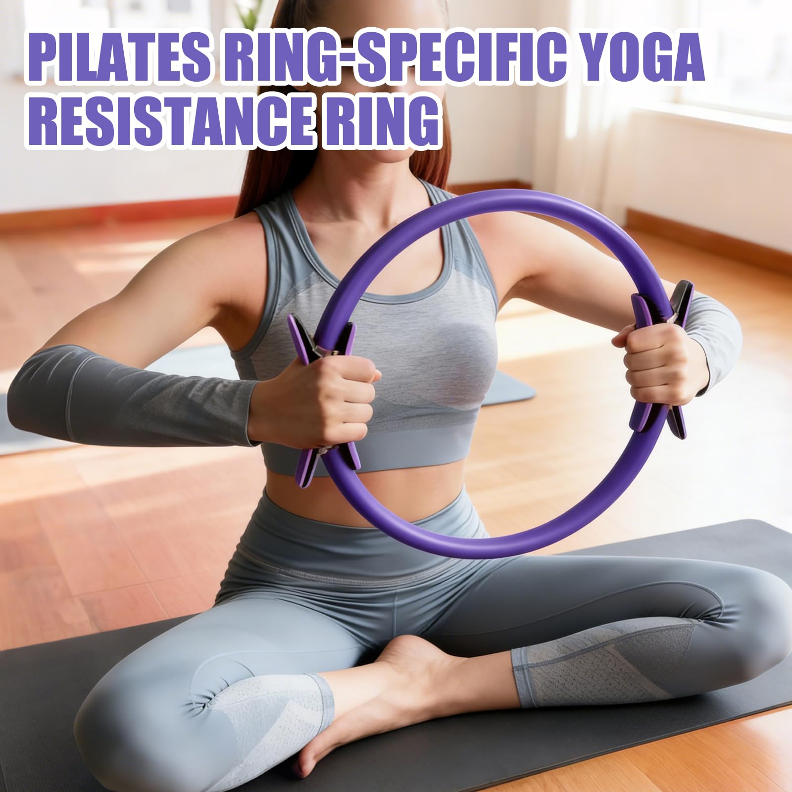 Kit de Pilates 13 Pièces, Ensemble d'Anneau de Pilates, Kit Essentiel de Pilates avec Ballon de Yoga, Anneau de Pilates, Bande de Résistance, Ceinture de Yoga, Chaussettes de Pilates, Ensemble de