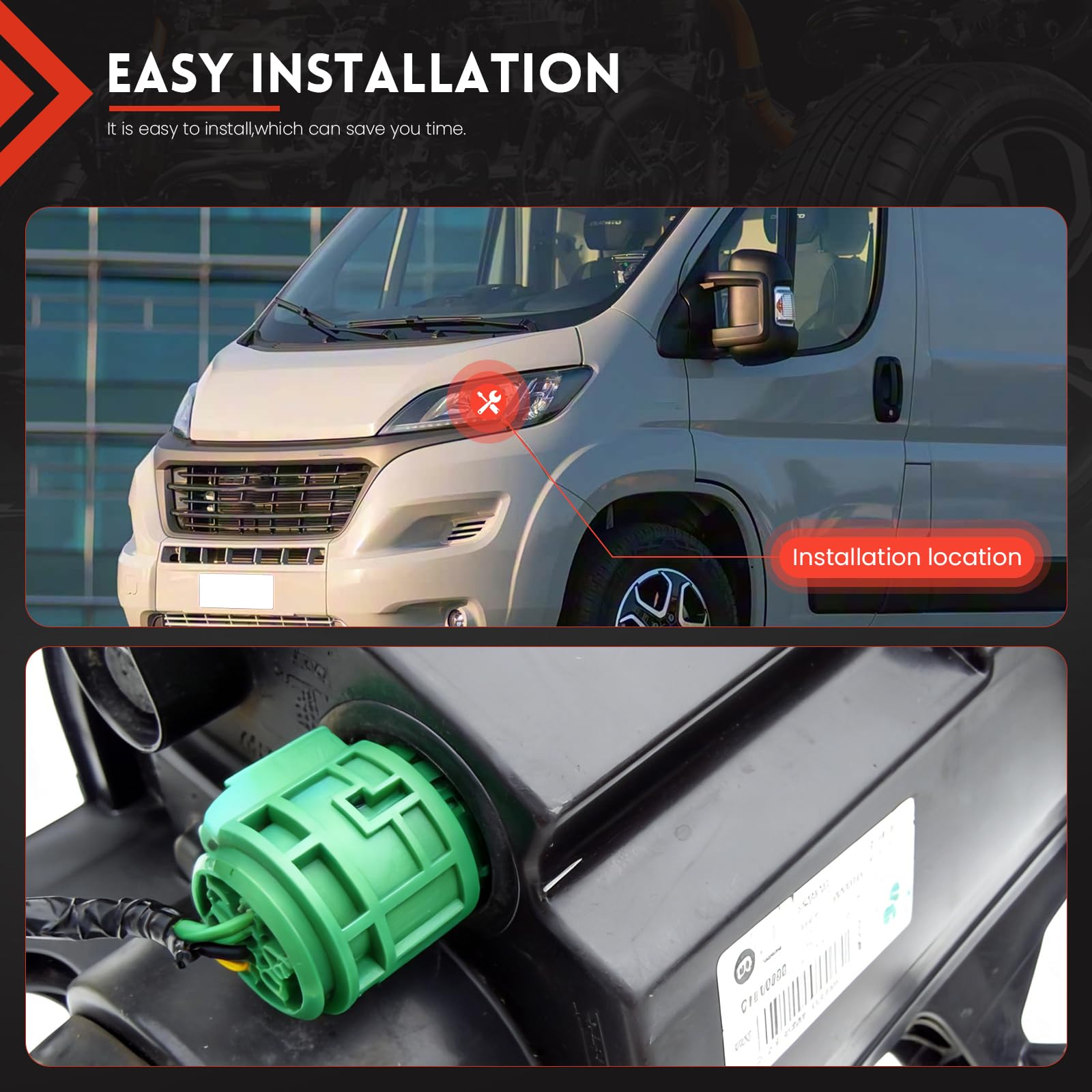 2 Kit di Riparazione del Connettore Elettrico del Faro (Sinistro e Destro) 51277280 per Jumper II 500 500C 500L 500X Ducato Boxer 51786771