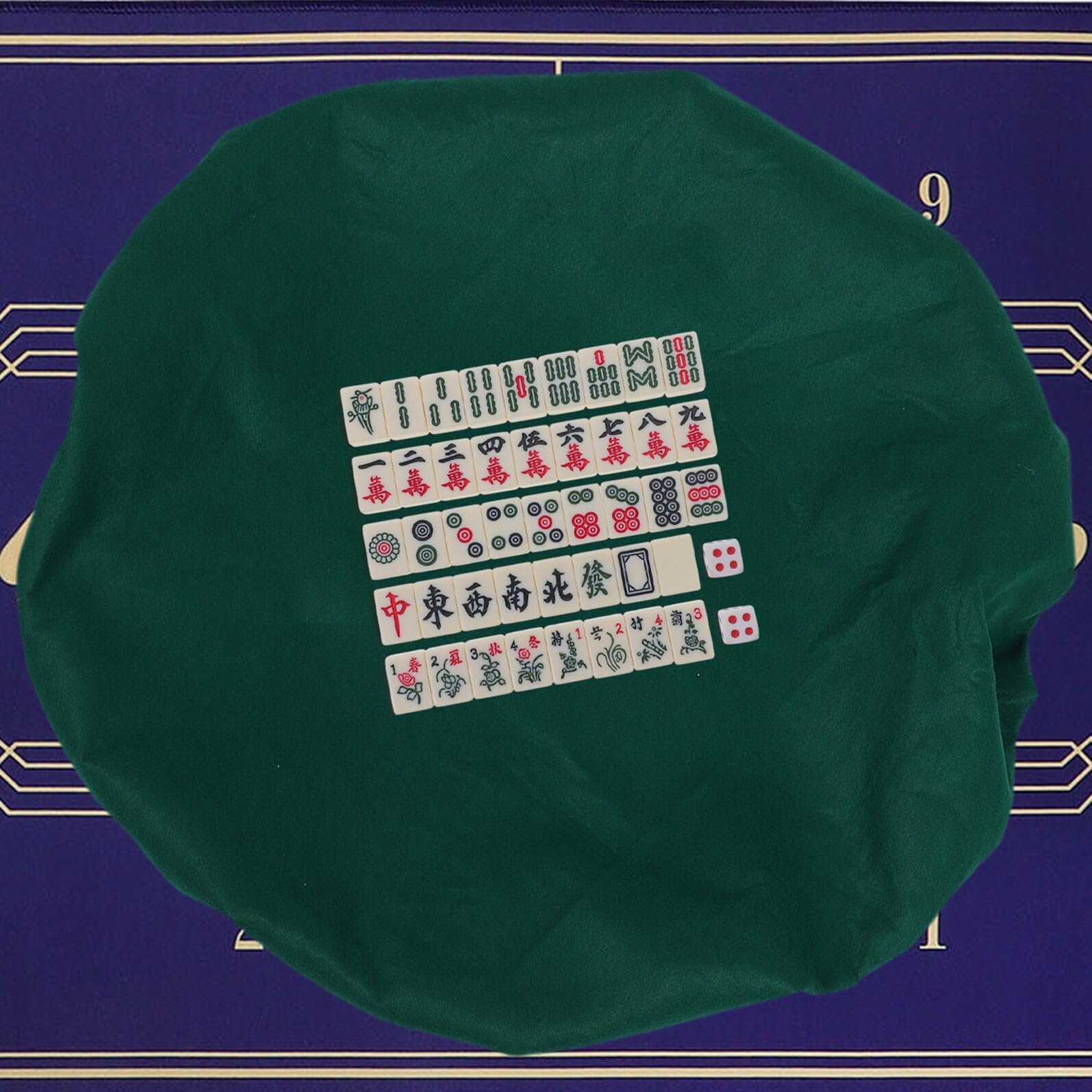 Tapete de Juego de Mesa de Mahjong Antideslizante y Fácil de Limpiar, Mantel Redondo de Fieltro Verde Diseño Grueso para Protección en Eventos Sociales