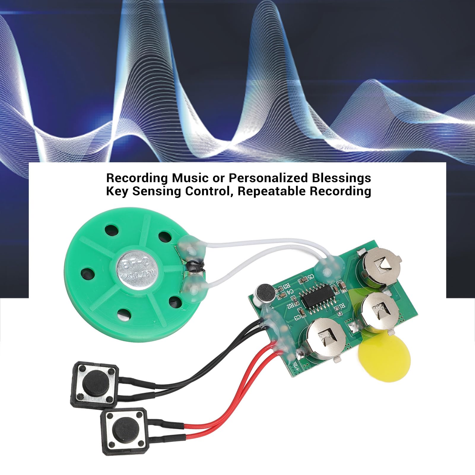 120 Secondes Chipe de Carte de Voeux DIY - Module de L'enregistreur Sonore avec Haut-Parleur, Musique de Module D'enregistrement de la Voix de Musique pour Cartes de Noël,