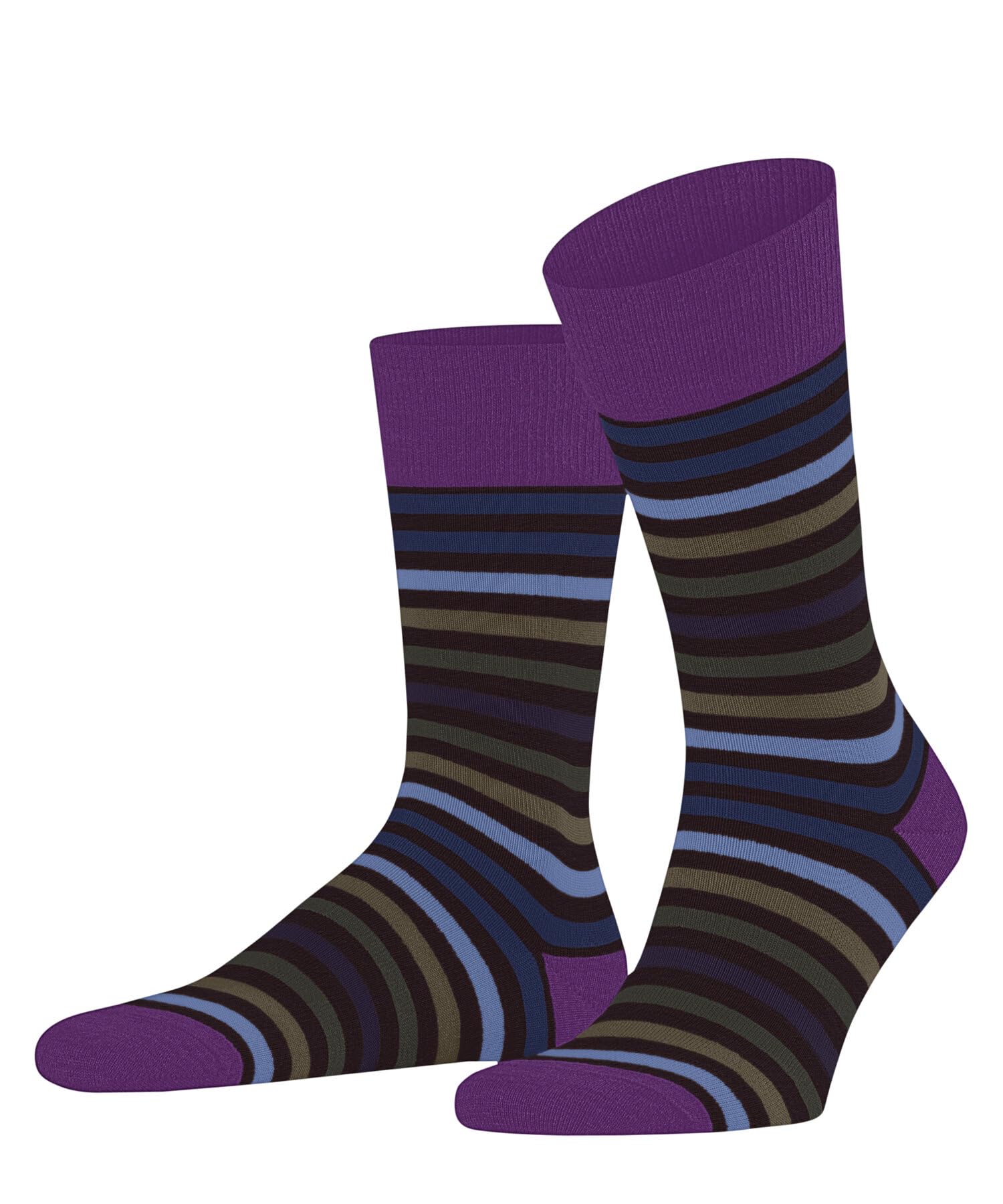 Falke Men's Red Rioja 8594 Tinted Stripe M So Wool Cotton Patterned 1 Pair Socks, 5.5-8