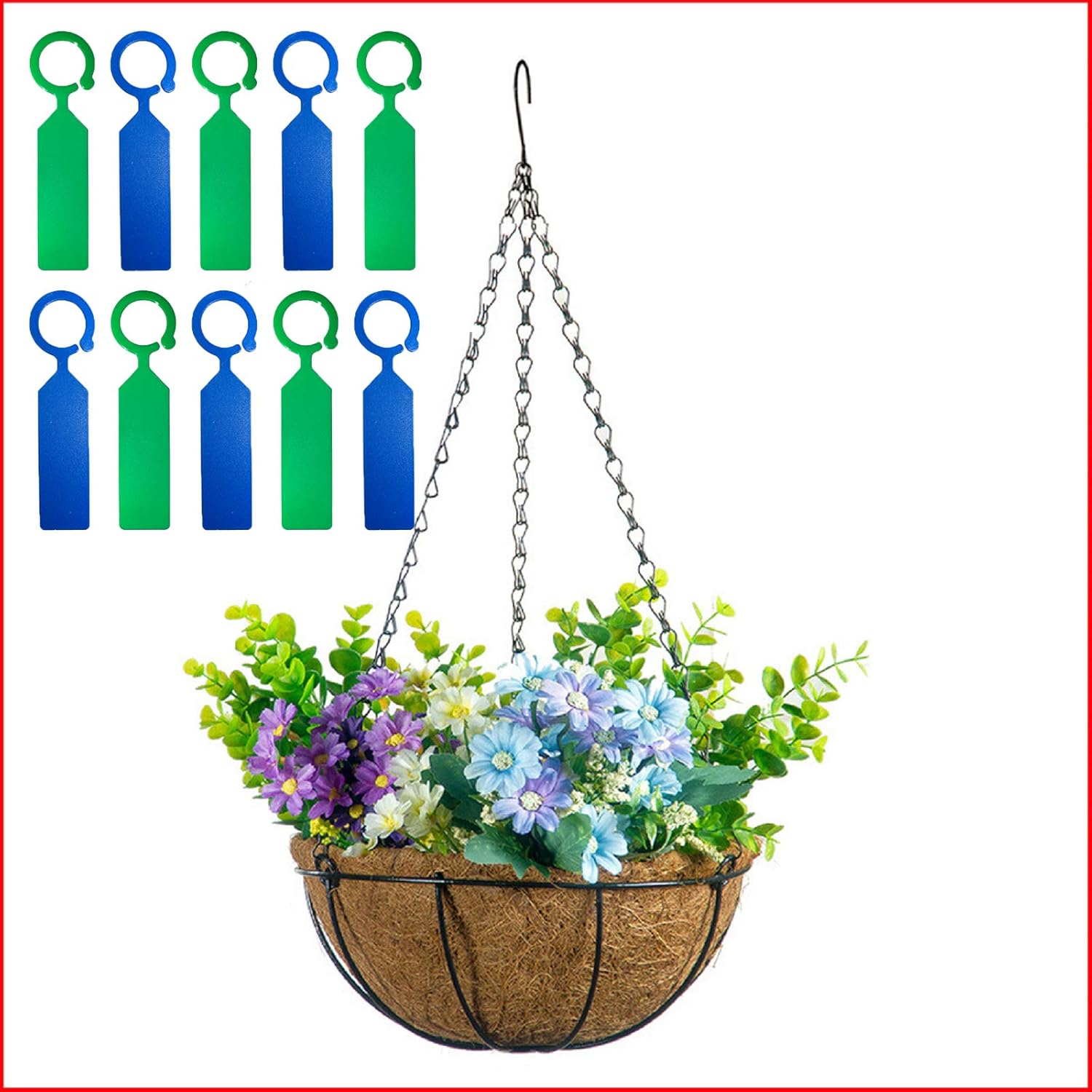 1 Pack 10 Inch Hanging Basket Planter with Coco Coir Liner