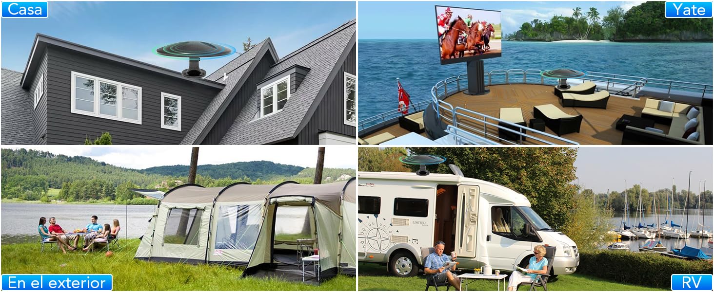 RV antenna, Antenna de RV,Antena de televisión al Aire Libre, recepción omnidireccional Adecuada para televisor HD al Aire, autocaravanas, vehículos recreativos, Camiones,Impermeable fácil de Instalar