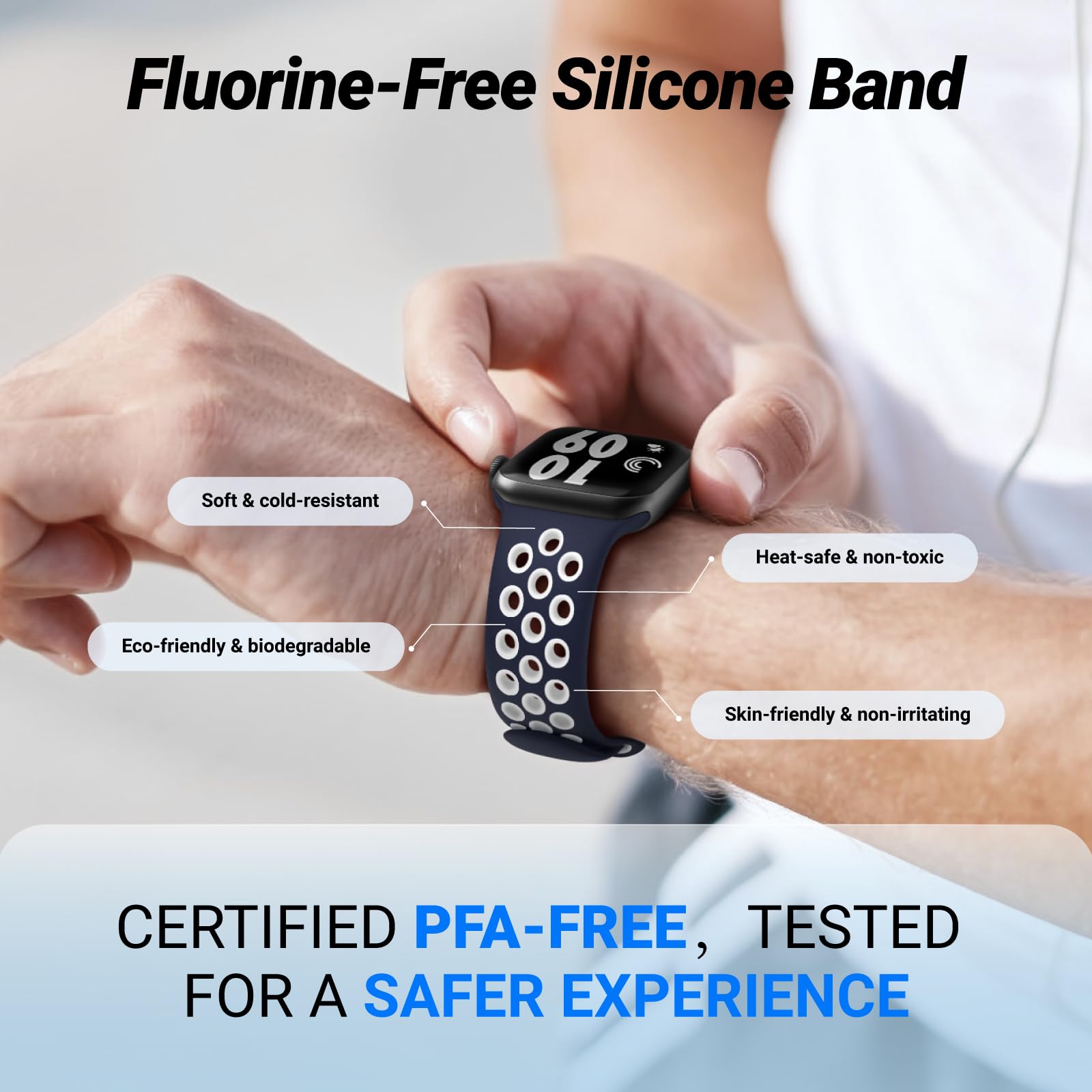 5 cinturini sportivi in silicone traspiranti compatibili con Apple Watch Band 44 mm, 45 mm, 46 mm, 42 mm, 41 mm, 40 mm, 38 mm, 49 mm, per uomo e donna