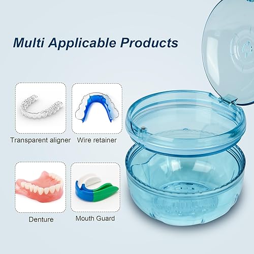 Miniatura 3 de Estuche limpiador de retenedores, doble capa sin fugas para dentaduras postizas, baño de dentadura para alineador Invisalign, retenedores, protector