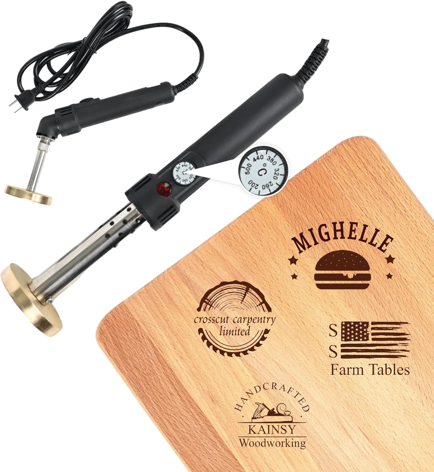 Custom Electric Branding Iron for Wood, Temperature-Controlled Wood Branding Irons Personalized Logo Stamp for Leather Food, Wood Burning Letter Stamps for Handcrafted & Wedding Gifts