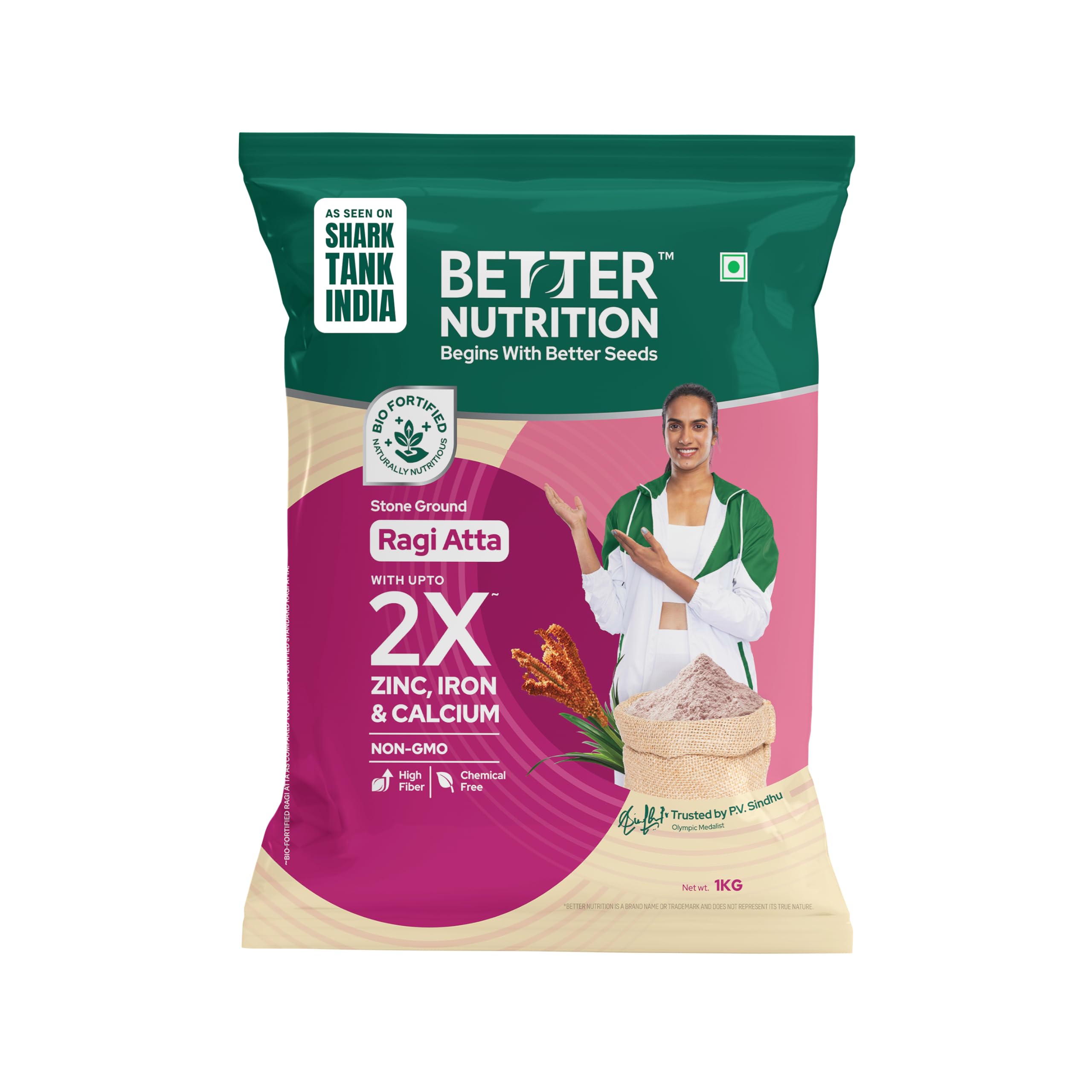 Better Nutrition Biofortified Ragi Atta 1kg | Stone Ground Finger Millet Flour | High in Iron, Zinc, Fiber & Calcium | Gluten-Free, Diabetic-Friendly | Perfect for Rotis, Porridge & Dosas-image-46