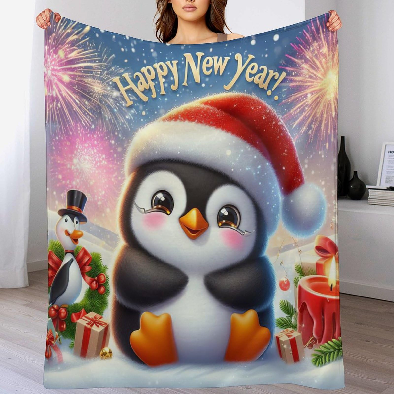 Couverture pingouin douce et chaude pour envelopper vos enfants d'amour