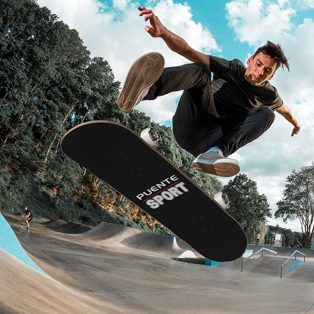 Puente Skateboard 9 Layer Canadian Maple Double Kick Skate Board