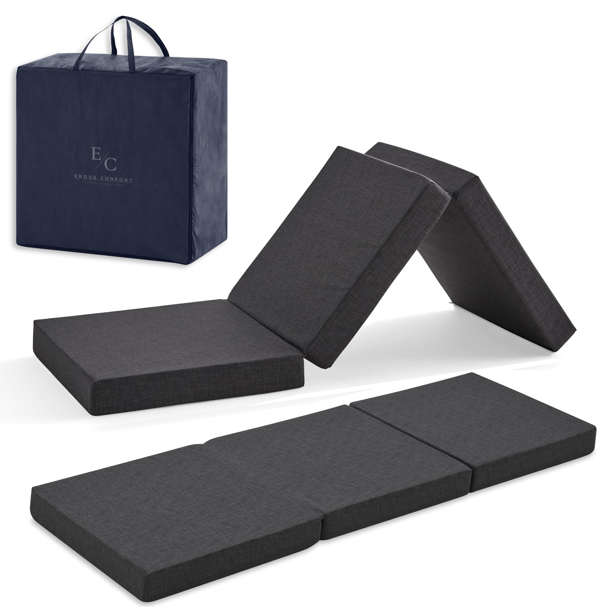 Materasso Pieghevole per Camper, Memory Foam HD. Materasso Ospite Pieghevole Molto Versatile Traspirante Fodera Lavabile Altezza 7 e 10 cm Vari Colori
