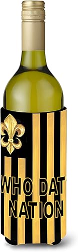 Vista 143 de Caroline's Treasures 8137LITERK Mardi Gras Fleur de lis Nation Botella de vino Hugger Botella Enfriador de Frigorífico Funda Abrazador Lavable a