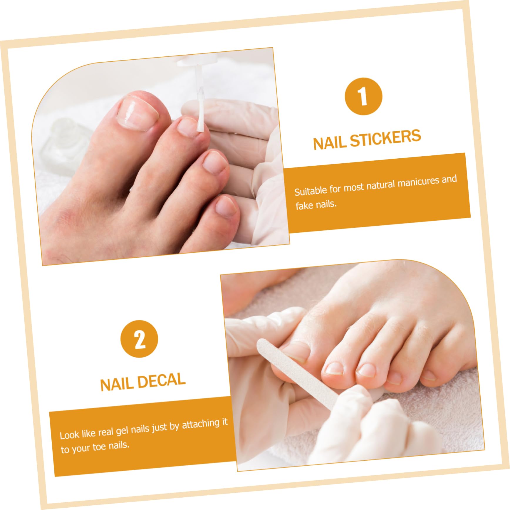 Beavorty 5 Set Di Adesivi Autoadesivi Per Unghie Unghie Dei Piedi Decalcomanie Per Manicure Da Donna 8 Fogli X 5