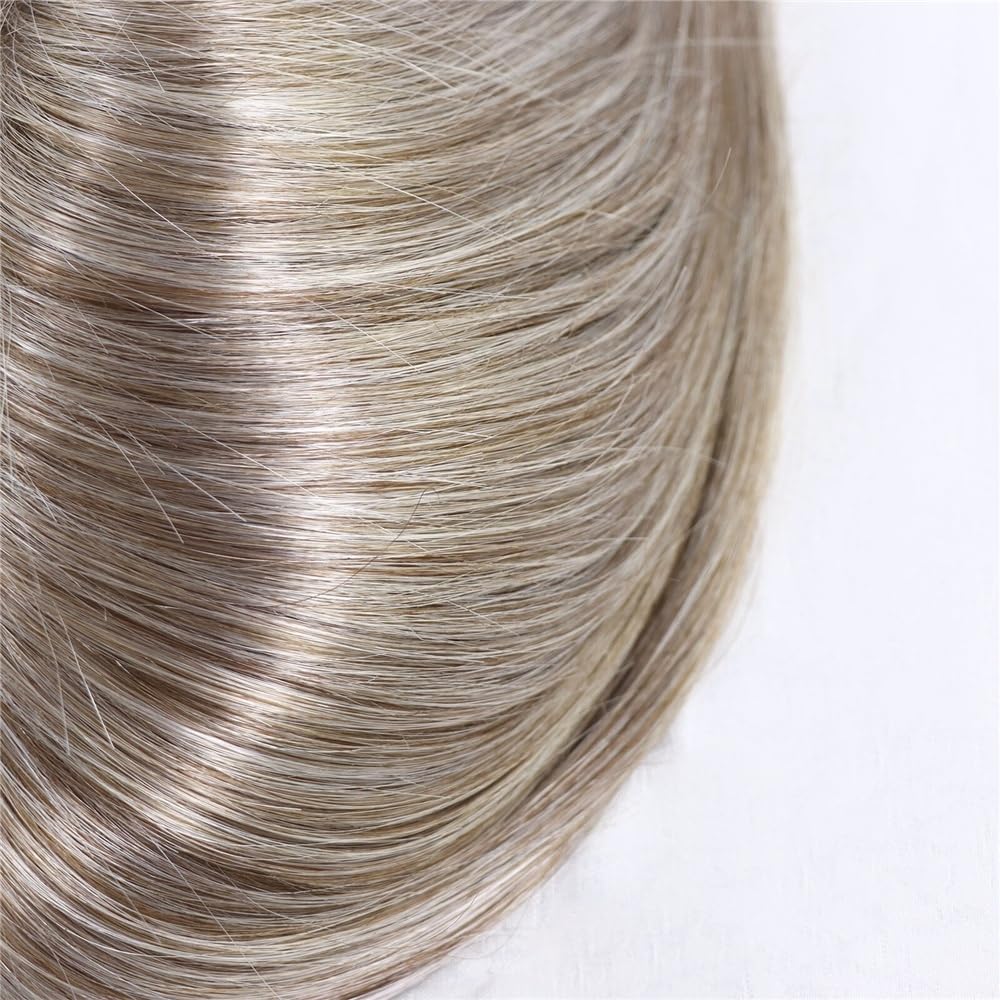 Tupecik męski Peruka z włosów ludzkich 12" dla mężczyzn 8×10 cali Mono Lace i NPU Base Proteza męskich Naturalna linia 760# Szary Treski