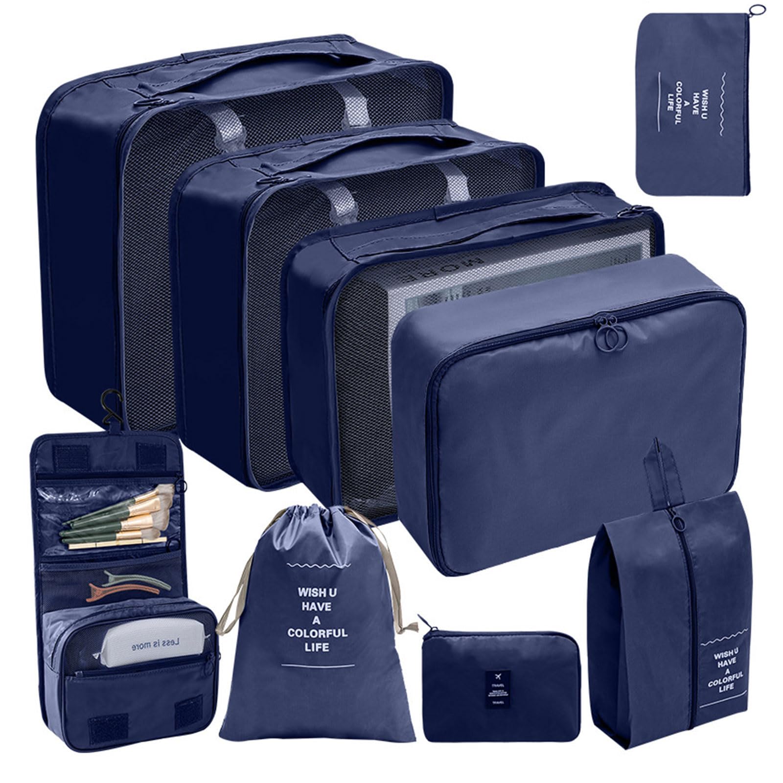 9 Pz/Set Borsa Da Viaggio Abbigliamento Bagagli Organizzatore Scarpe Organizzatori Valigia Viaggio Sacchetto Imballaggio