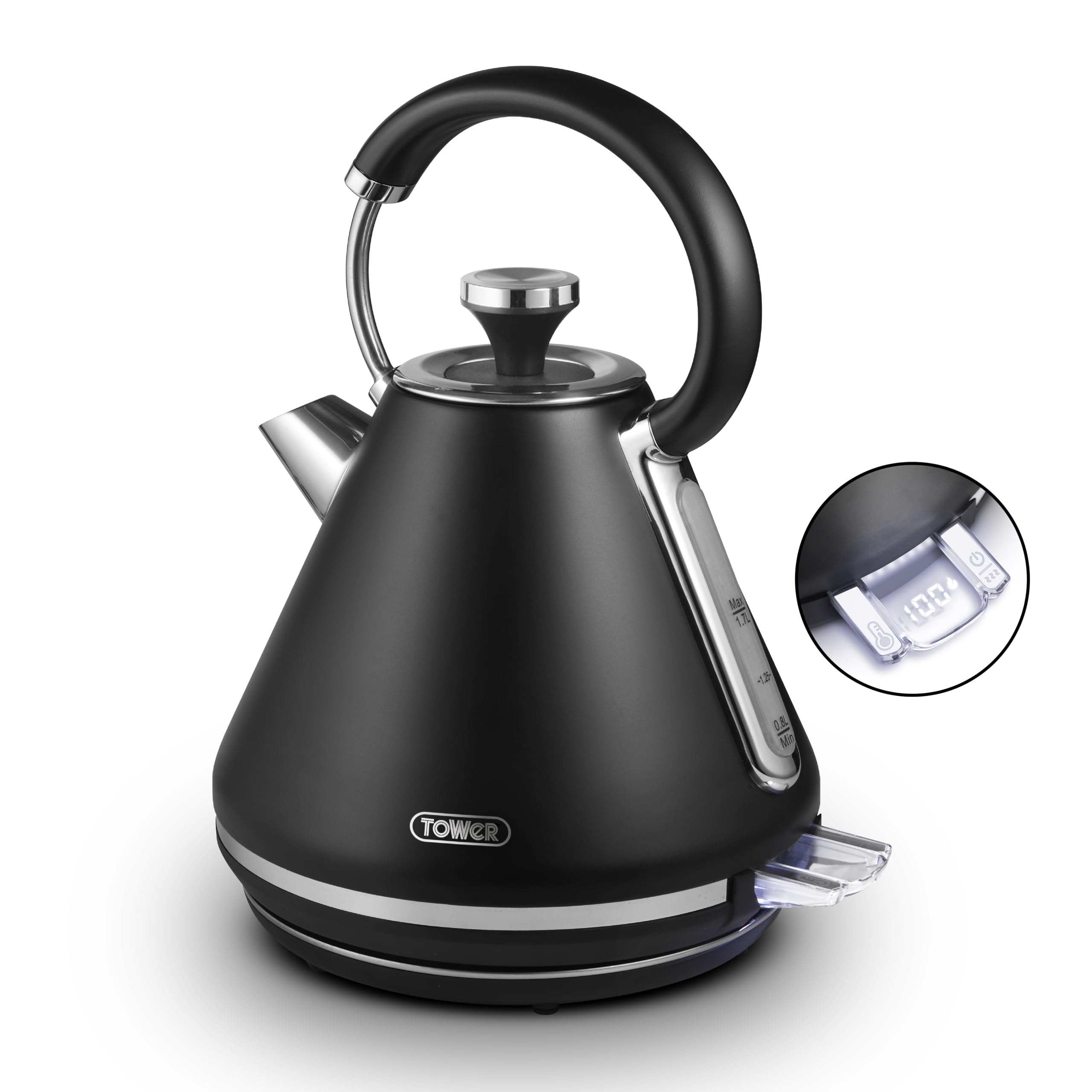 Tower Unisex Black Mirage 1.7L Variable Kettle In A