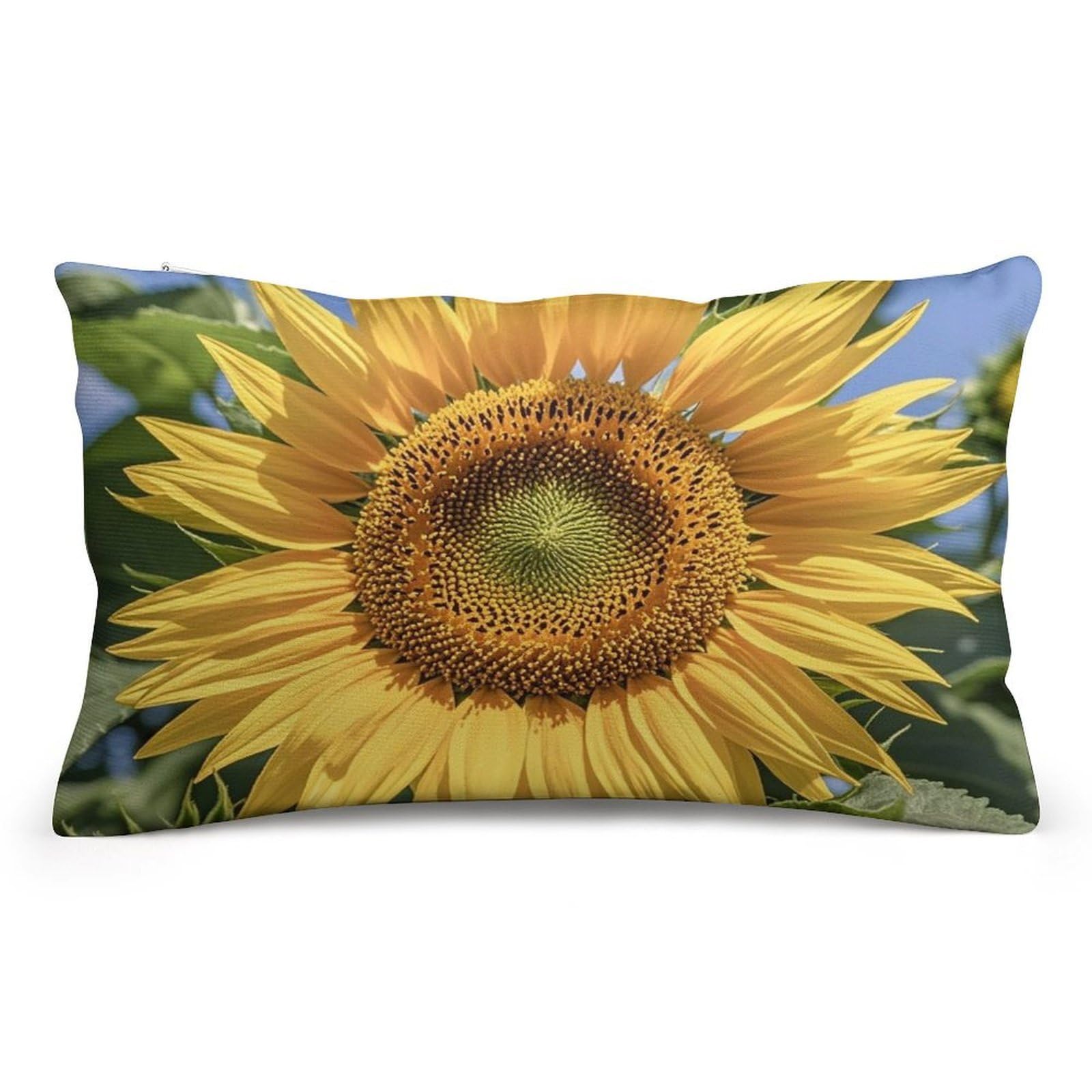 Velvet Pillowcases Standard Size 8"x12", Ultra Soft Breathable Pillow Cases for Bed, Luxury Cozy Fuzzy Pillow Shams, Lumbar Pillow Cover, Sunflower Cushion Case Home Decor
