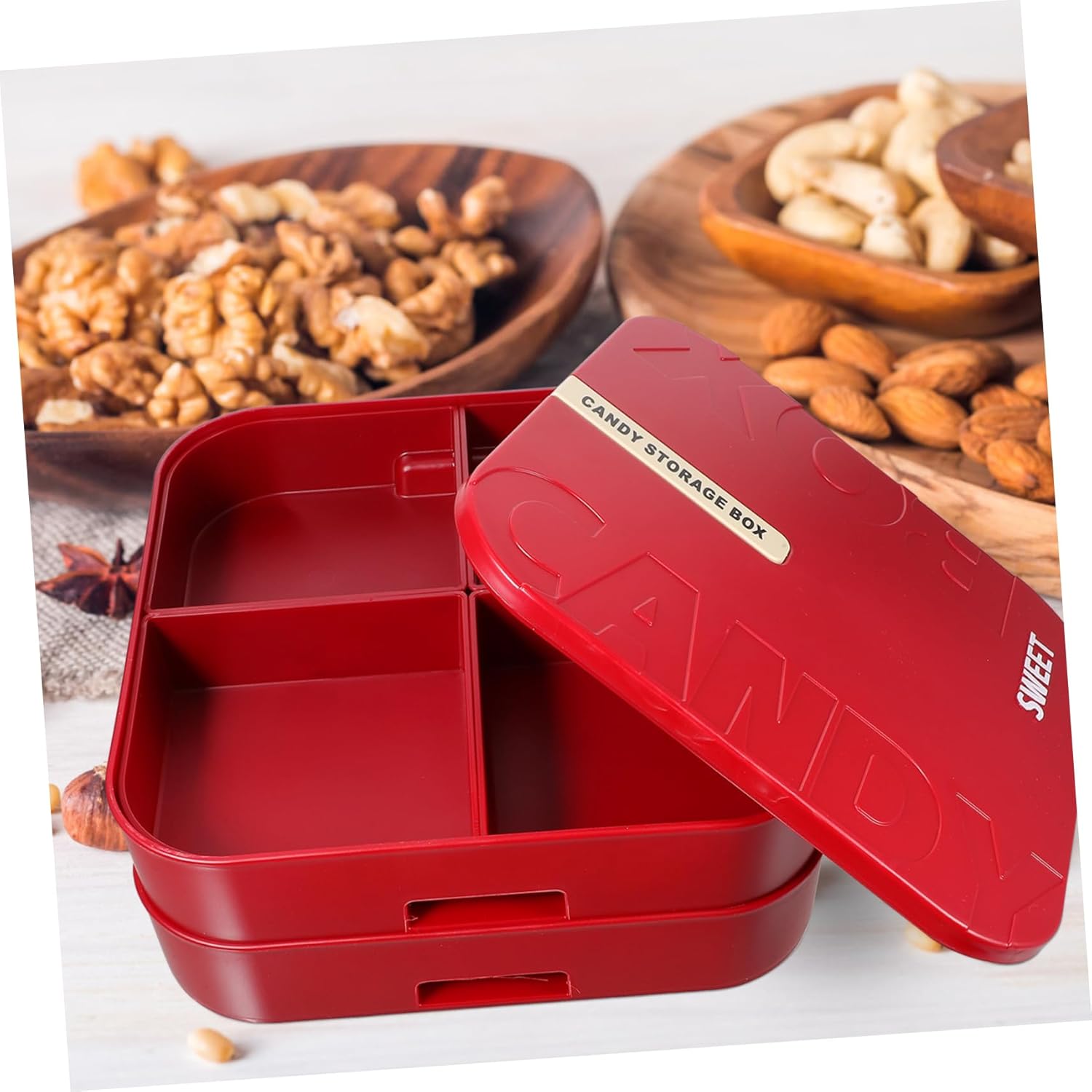 Multi Dried Fruit Box Dual-layer Snack Serving Container for Home Compact Design for Easy Carrying and Storage for Parties and Entertaining