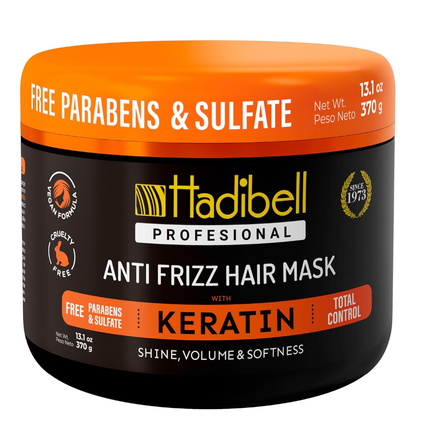 Hadibell Keratin Hair Mask Treatment 13.1 OZ, Deep Hair Care Treatment for Damaged Hair, Boost Hair Growth for Damaged Hair, Nourishing Repair & Frizz Control Mask