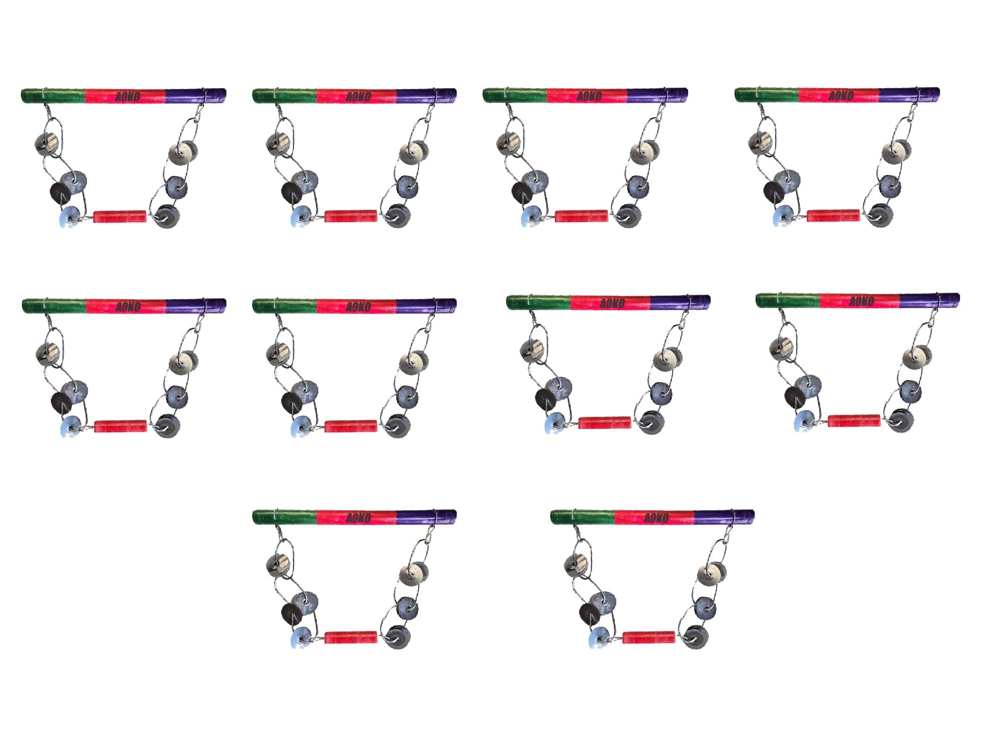 AOKO (Pack of 10) 12 -INCH Wooden Lezim Dance instrument for dance and celebrations in School PT/Independence Day/Republic Day/Ganesh visarjan etc-picture-52