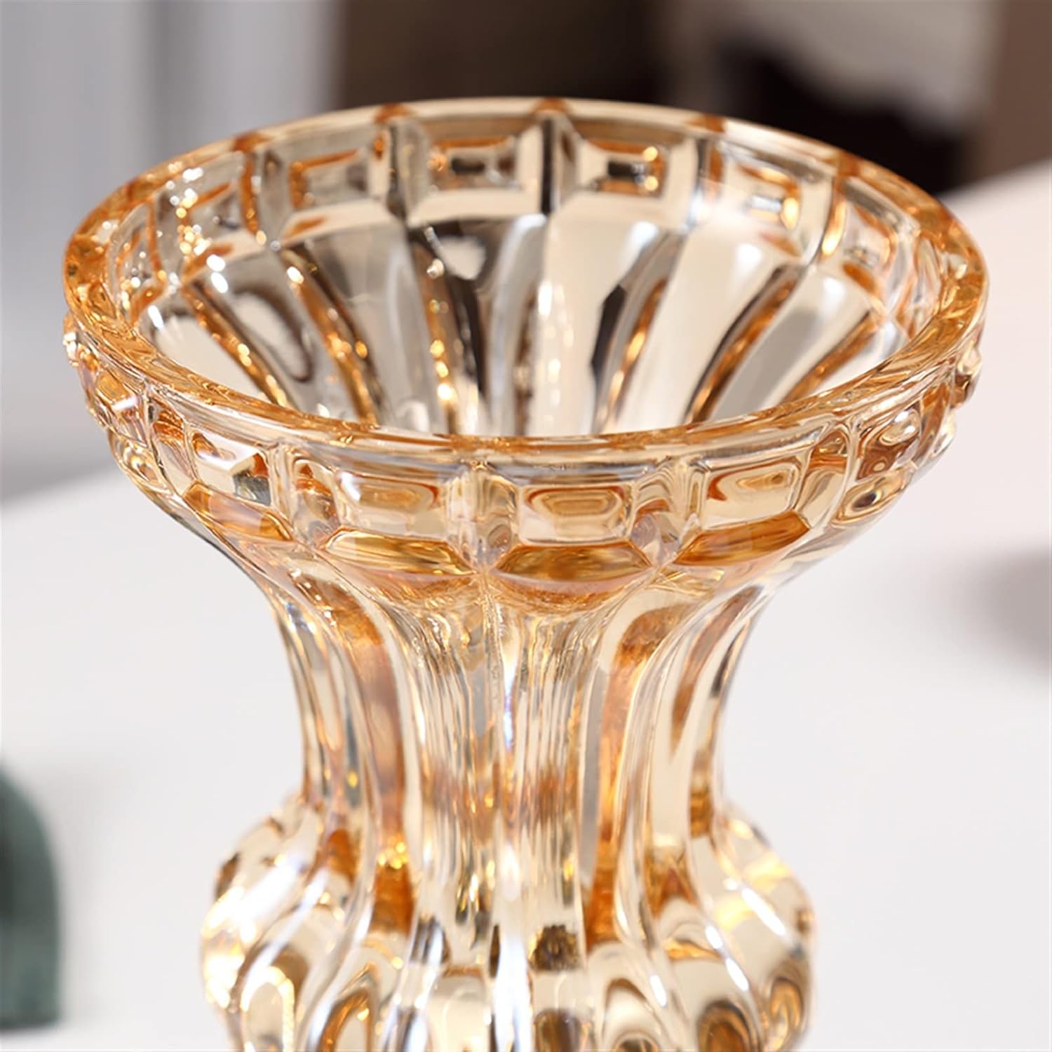 Dry Flower Arrangement European-Style Crystal Glass vase Decoration Living Room Dried Flower Flower Arrangement Tea Table Decoration TV Cabinet Dining Flower Vase