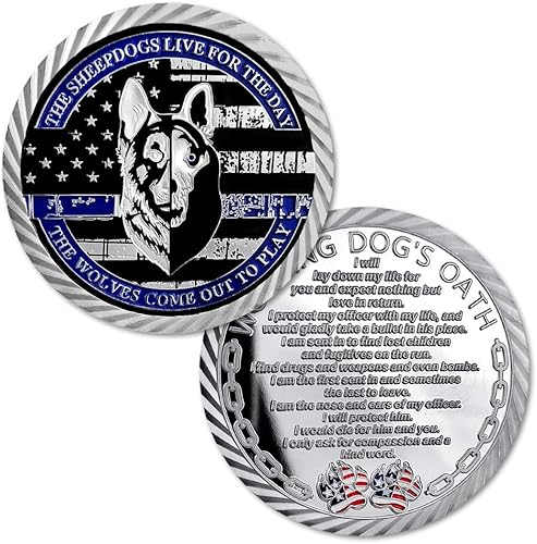 Miniatura 2 de Moneda de desafío de perro policía K9 de trabajo de juramento de perro de trabajo