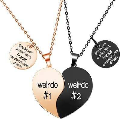 MJartoria Best Friend Necklaces BFF Necklace for 2 Friendship Valentines Gifts Matching Heart Pendant Necklace Best Friends Forever