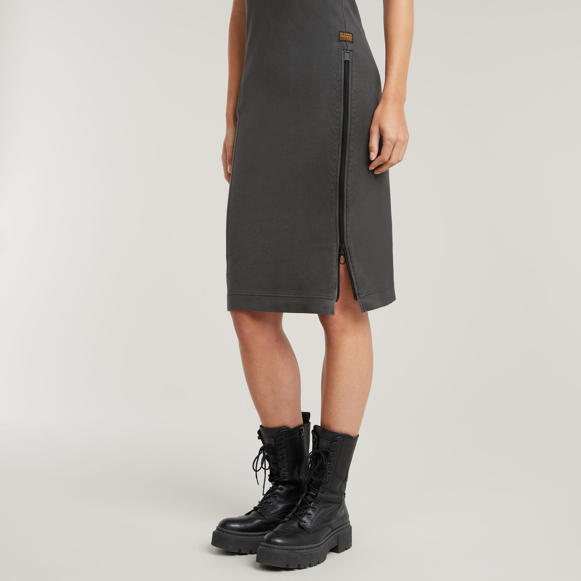 G-Star Mujer Overdyed Asymmetric Zip Dress