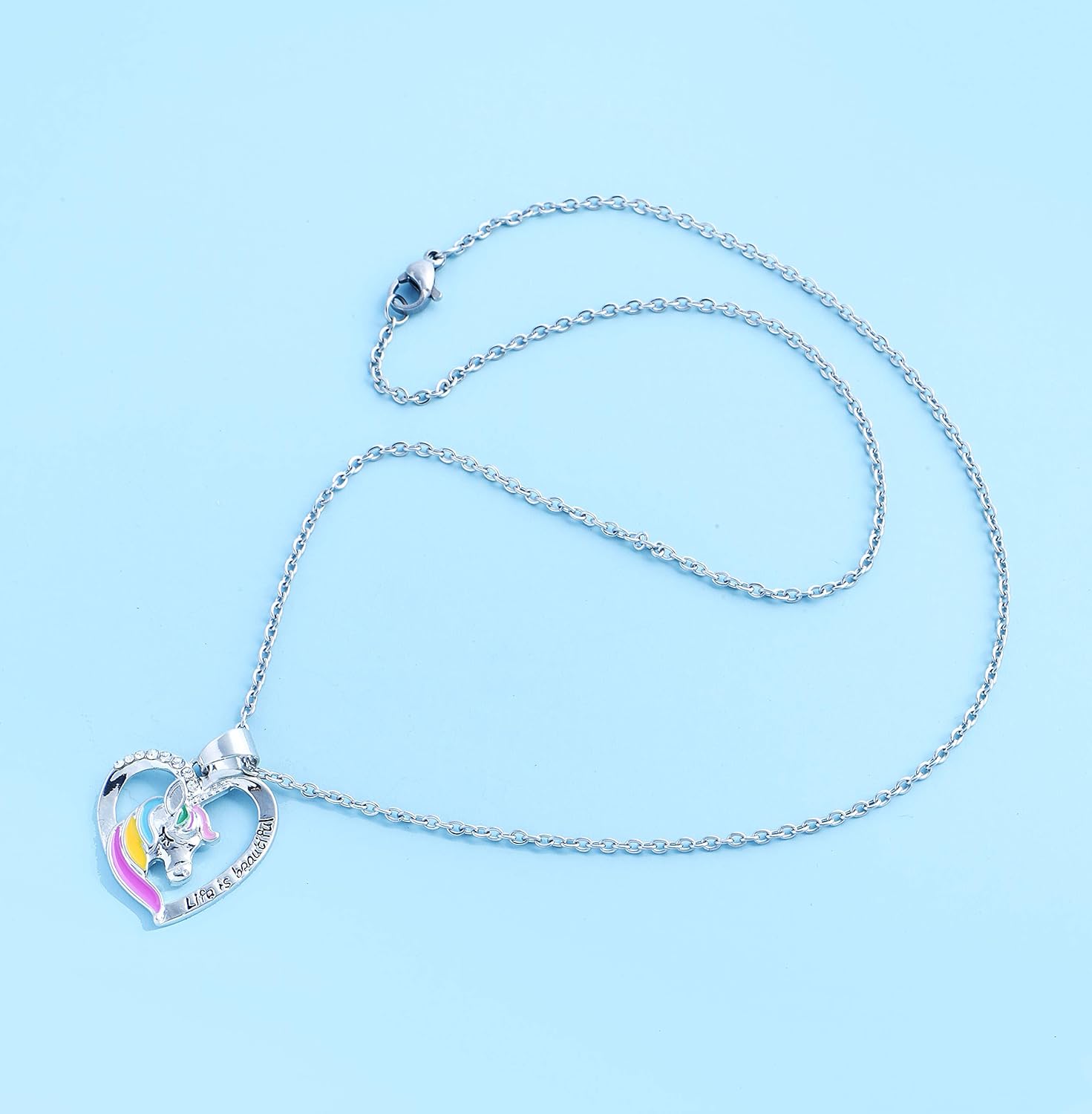 Sterling Silver Kids Unicorn Pendant Necklace Party Favors for Girls - Image 6