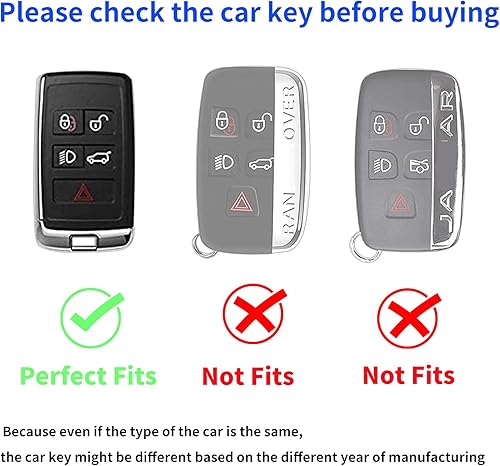 Miniatura 2 de Funda para llavero Land RoverJaguar, compatible con Evoque Velar Sport Discovery Freelander2 LR4 Land Rover Sport y Jaguar XF XJ XE F-PACE F-TYPE