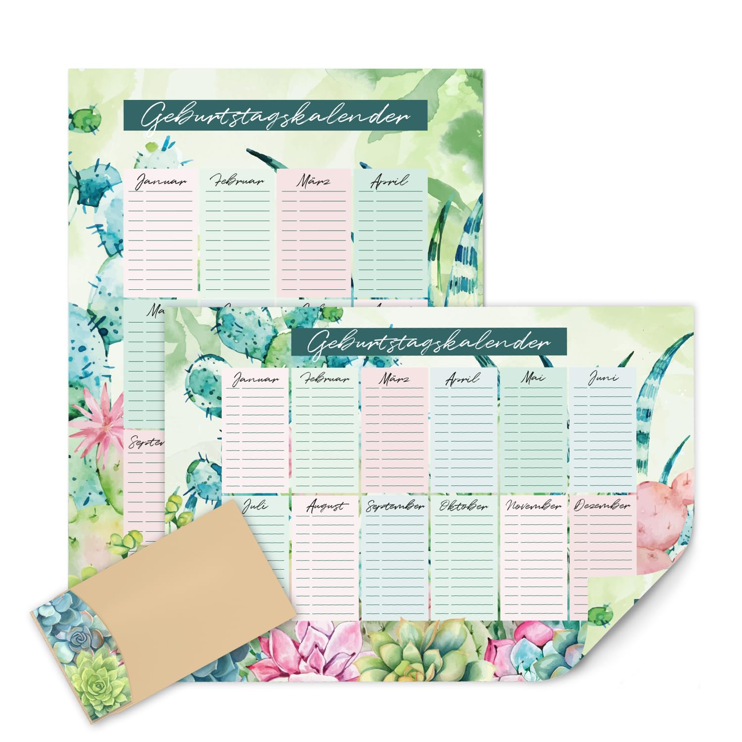 younikat Geburtstagskalender Kaktus Rosa I DIN A2 I jahresunabhngig I  Dauerkalender I ganze Familie I dv1300 : Amazon.de: Brobedarf &  Schreibwaren