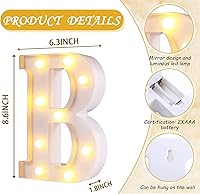 Vista 1 de 4 letras blancas cálidas con luz LED para bebé, perfecto para baby shower, cumpleaños, hogar, dormitorio, cuarto de bebé, decoración de pared