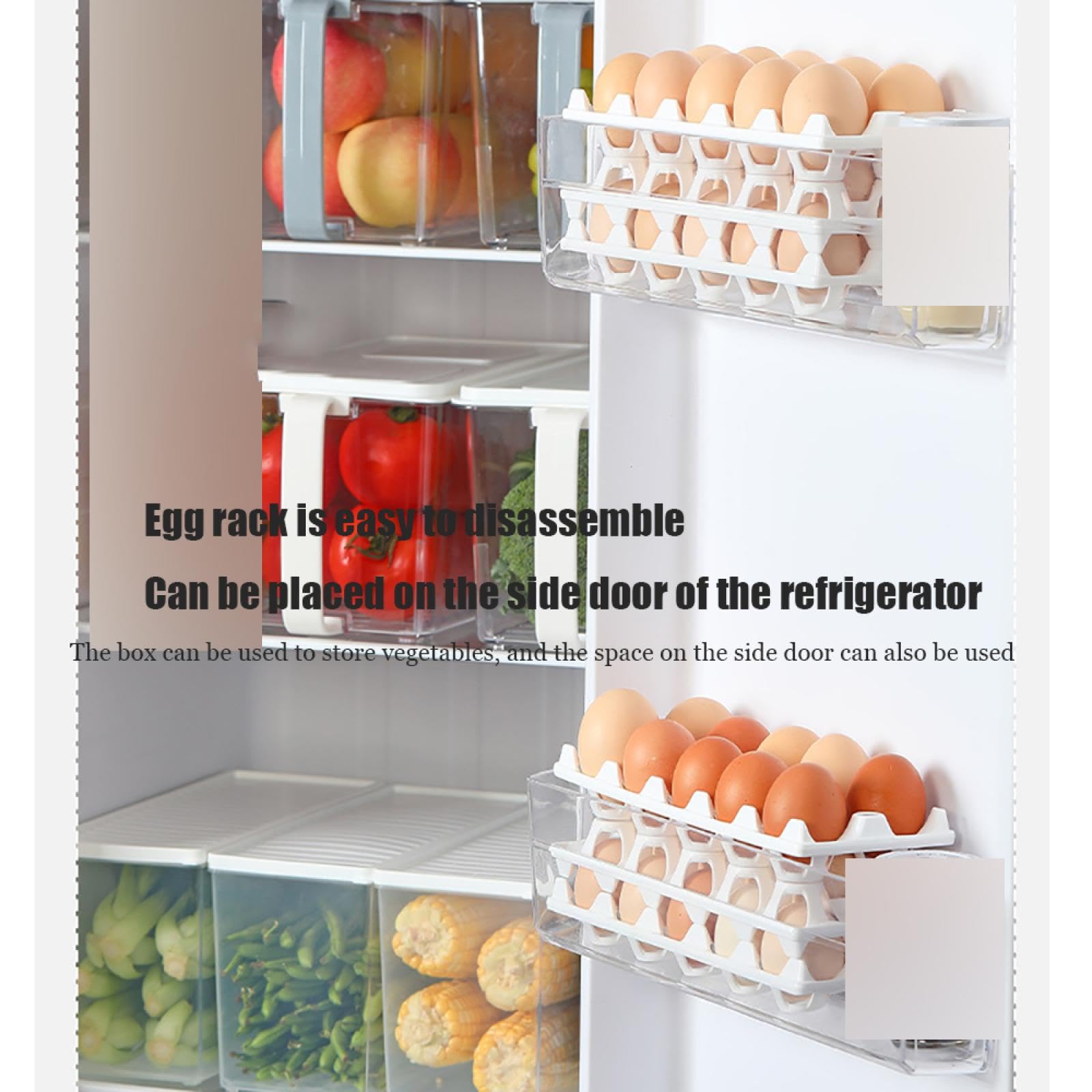 Caja de Almacenamiento de Huevos de Tres Capas,Soporte para Huevos para refrigerador,Almacenamiento de Huevos para encimera,Organizador de Huevos,Dispensador de Huevos para refrigerador