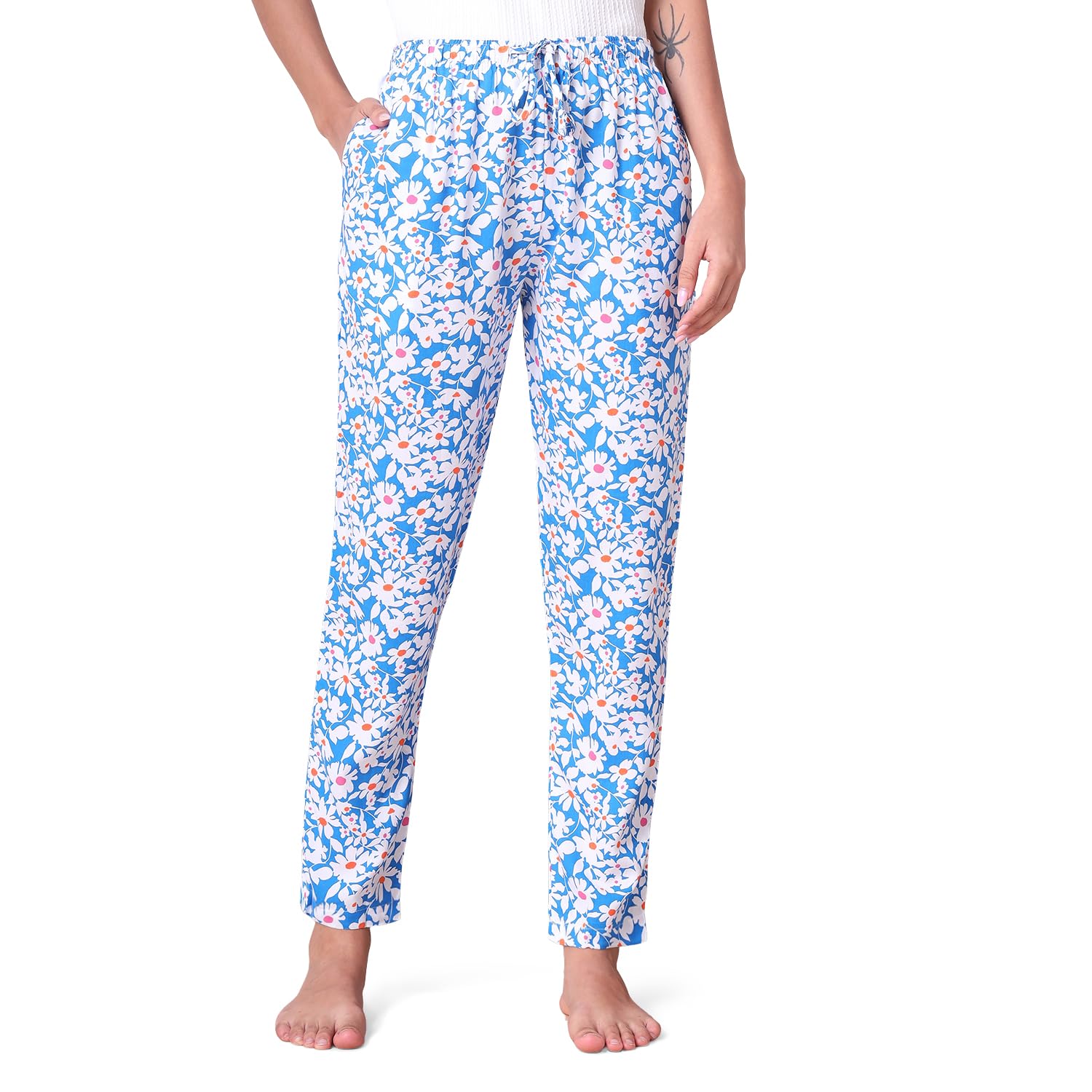 urban scottish Women Floral Printed Pyjama with Side Pockets-picture-47