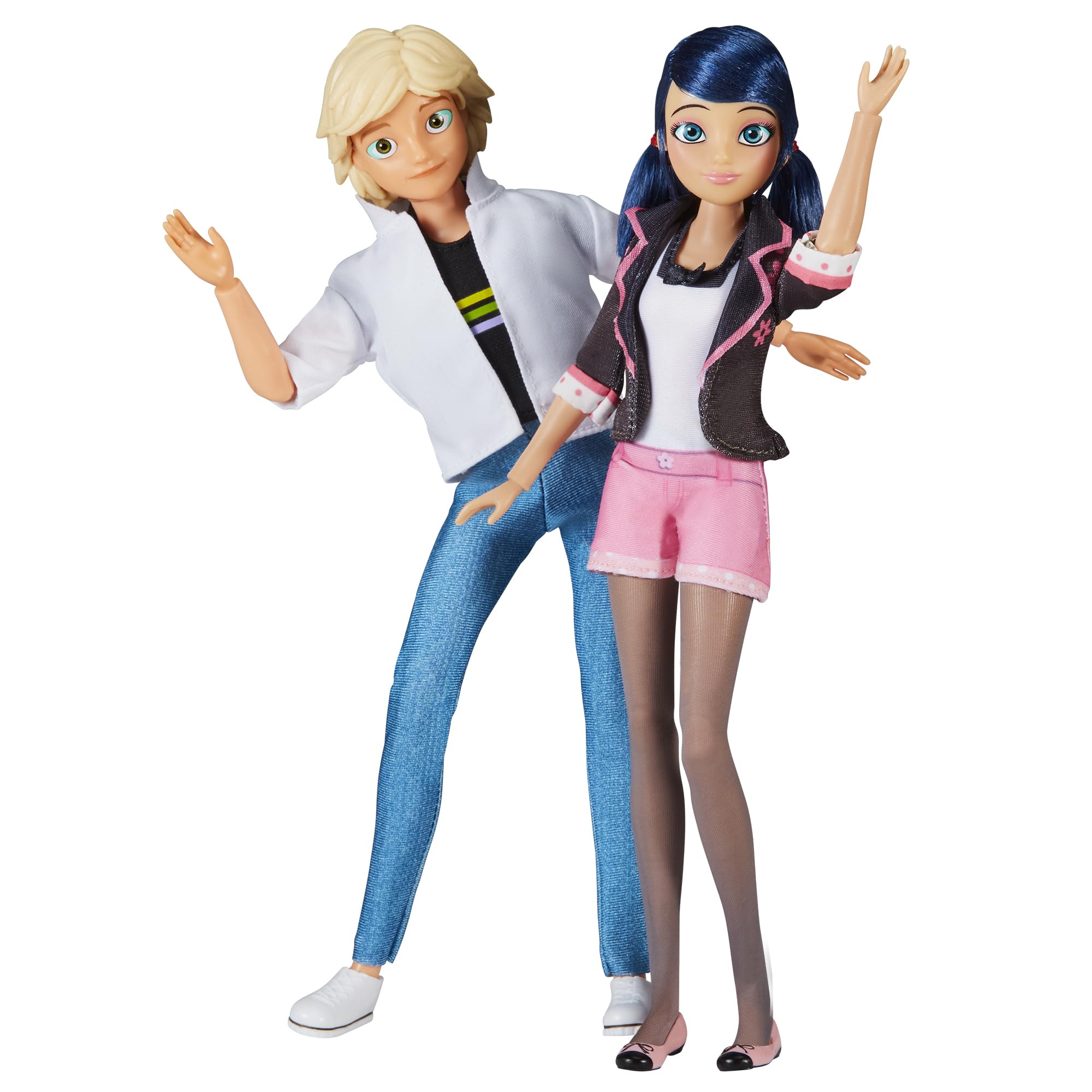 Bandai - Miraculous - Cudowny zestaw zabawek - Zestaw 2 lalek Marinette i Adrien - Crush Pack - Miraculous Figurki 26 cm - Figurki dla dzieci Marinette Adrien - Zabawka dla dzieci od 4 lat i powyżej