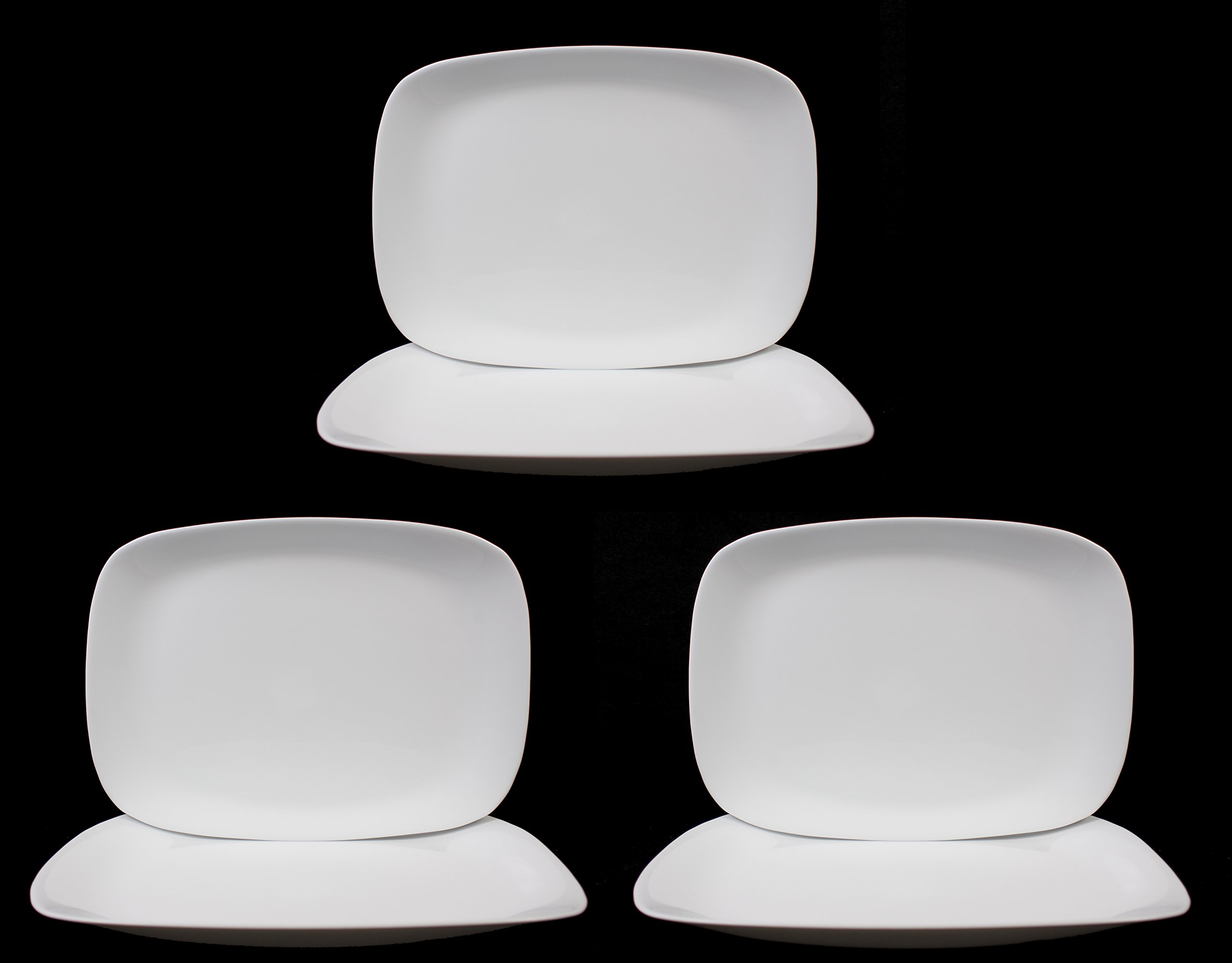 Bormioli Rocco 6x XL Brilliant White Rectangular Serving Plates 33cm x 24cm