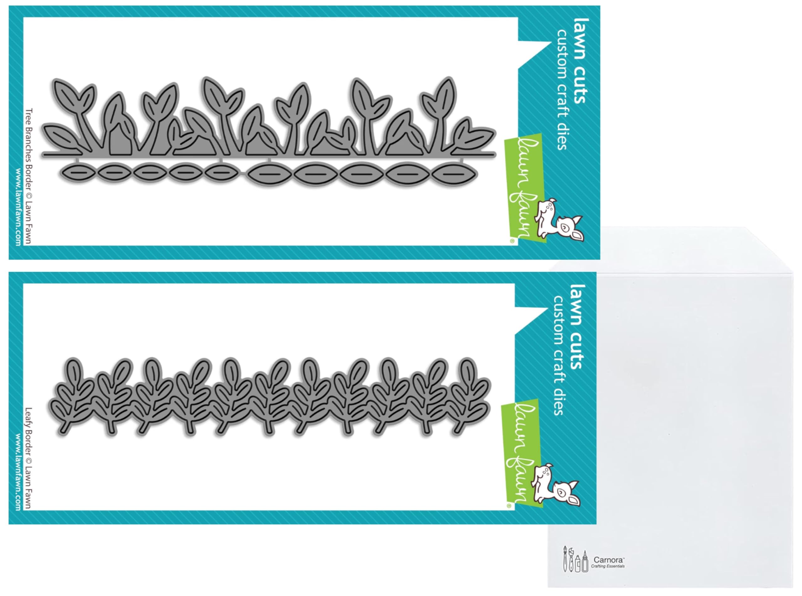 Lawn Fawn Tree Branches and Leafy Border Dies, Carnora Stamp/Die Storage Pocket
